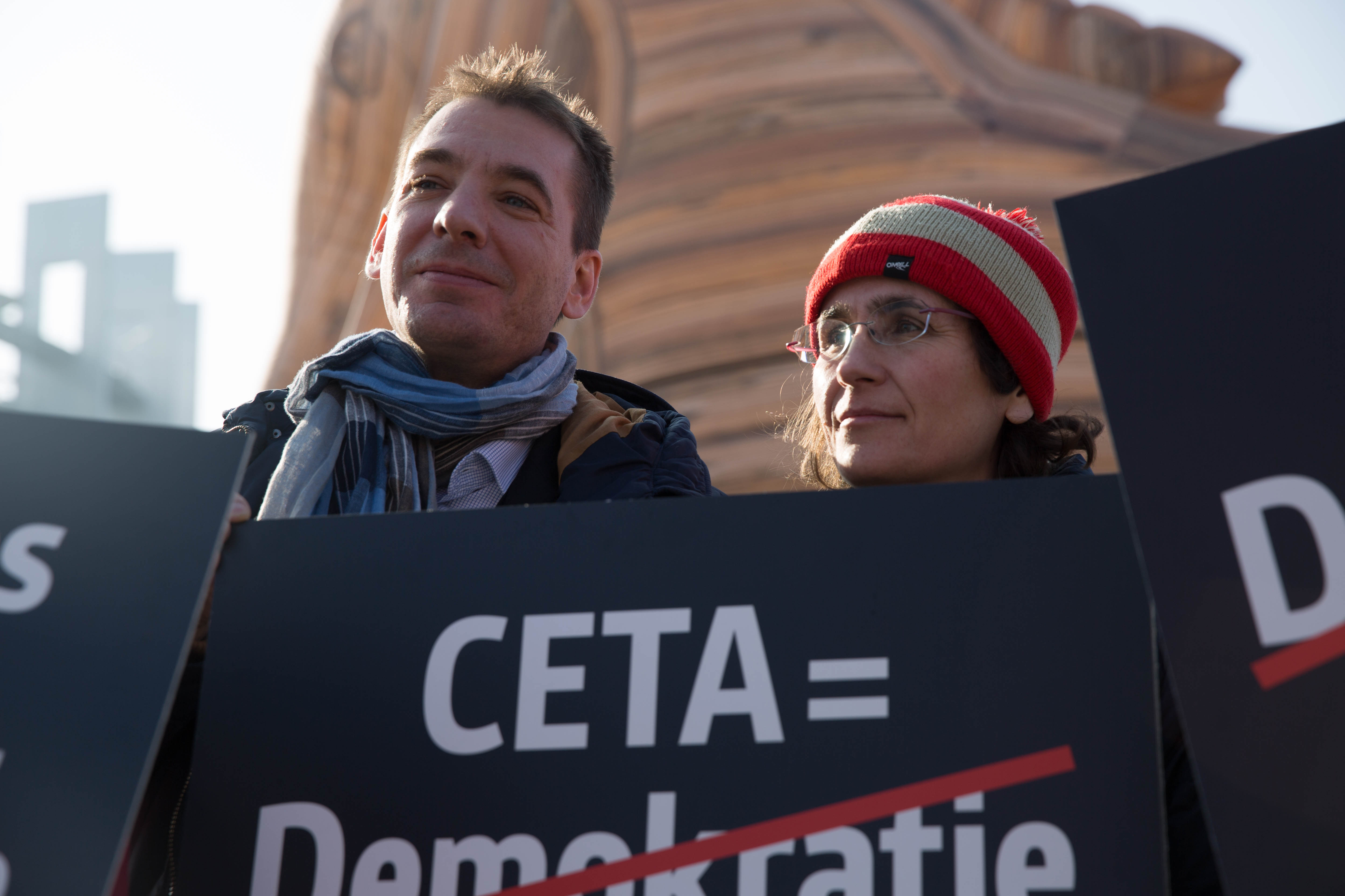 Greens protest against CETA in Strasbourg